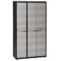 Gartenschrank mit 4 Regalen Schwarz und Grau Gartenschrank mit 4 Regalen Schwarz und Grau