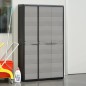 Gartenschrank mit 4 Regalen Schwarz und Grau Gartenschrank mit 4 Regalen Schwarz und Grau