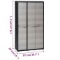 Gartenschrank mit 4 Regalen Schwarz und Grau Gartenschrank mit 4 Regalen Schwarz und Grau