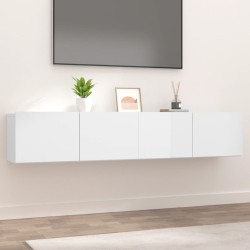 vidaXL TV-Schränke 2 Stk. Hochglanz-Weiß 80x30x30 cm Holzwerkstoff