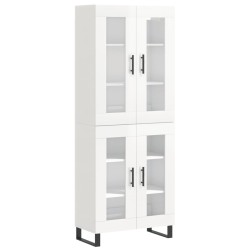 Highboard Hochglanz-Weiß 69,5x34x180 cm Holzwerkstoff