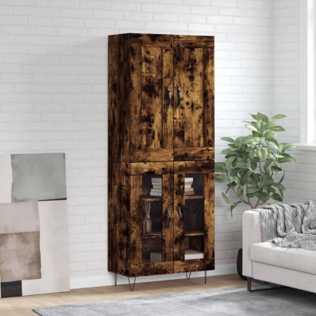 Highboard Räuchereiche 69,5x34x180 cm Holzwerkstoff