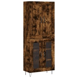 Highboard Räuchereiche 69,5x34x180 cm Holzwerkstoff