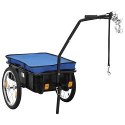 Fahrradanhänger/Handwagen 155x60x83 cm Stahl Blau