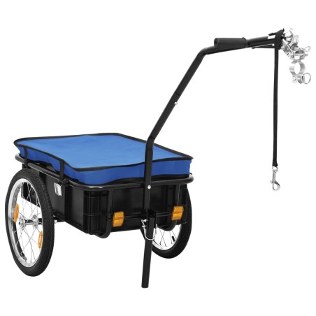 Fahrradanhänger/Handwagen 155x60x83 cm Stahl Blau