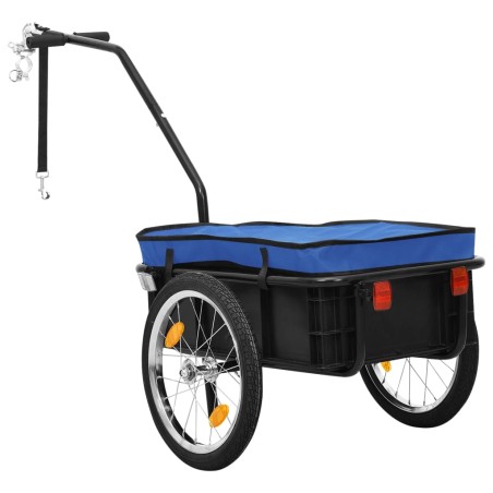 Fahrradanhänger/Handwagen 155x60x83 cm Stahl Blau
