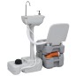 Campingtoilette und Handwaschbecken Set Tragbar Grau Campingtoilette und Handwaschbecken Set Tragbar Grau