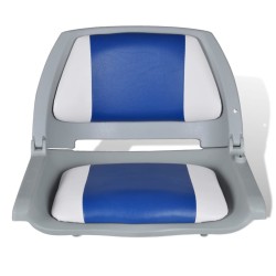 vidaXL Bootssitz Klappbar mit Polster in Blau-Weiß 48x51x41 cm