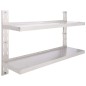 2-stufiges Wandregal Edelstahl 120 x 30 cm 2-stufiges Wandregal Edelstahl 120 x 30 cm