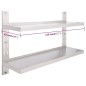 2-stufiges Wandregal Edelstahl 120 x 30 cm 2-stufiges Wandregal Edelstahl 120 x 30 cm