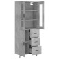 Highboard Betongrau 69,5x34x180 cm Holzwerkstoff Highboard Betongrau 69,5x34x180 cm Holzwerkstoff