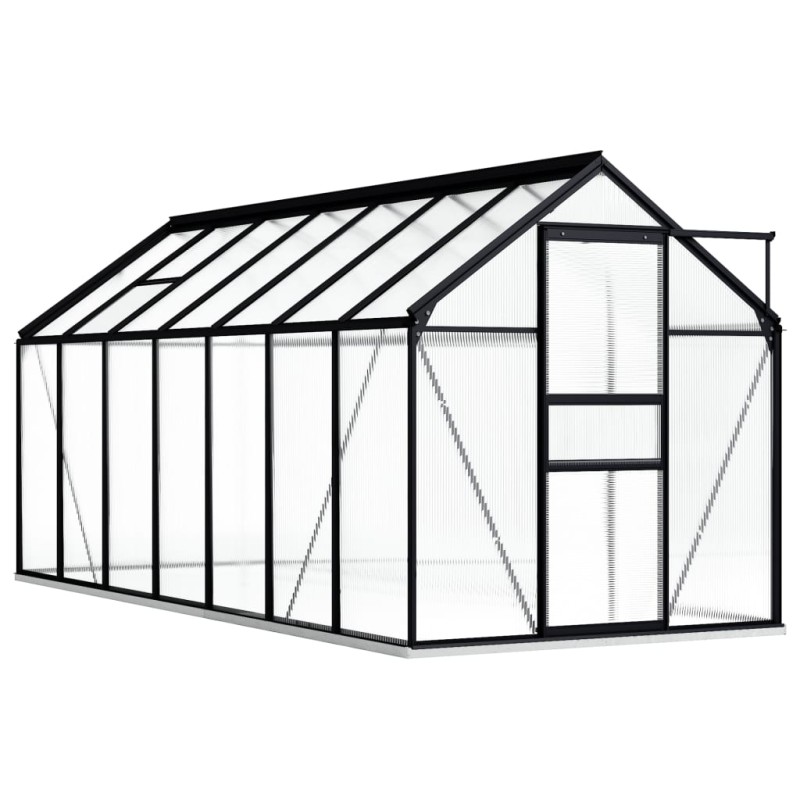 vidaXL Gewächshaus mit Fundament Anthrazit Aluminium 8,17 m² vidaXL Gewächshaus mit Fundament Anthrazit Aluminium 8,17 m²
