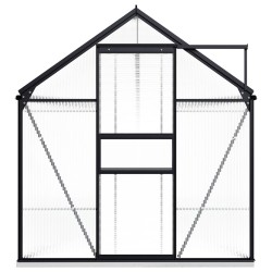 vidaXL Gewächshaus mit Fundament Anthrazit Aluminium 8,17 m²
