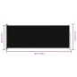 vidaXL Seitenmarkise Ausziehbar 117x300 cm Schwarz vidaXL Seitenmarkise Ausziehbar 117x300 cm Schwarz