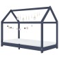 Kinder-Bettgestell Grau Massivholz Kiefer 70 x 140 cm Kinder-Bettgestell Grau Massivholz Kiefer 70 x 140 cm