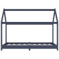 Kinder-Bettgestell Grau Massivholz Kiefer 70 x 140 cm Kinder-Bettgestell Grau Massivholz Kiefer 70 x 140 cm