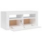TV-Schrank mit LED-Leuchten Hochglanz-Weiß 90x35x40 cm TV-Schrank mit LED-Leuchten Hochglanz-Weiß 90x35x40 cm