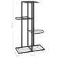 vidaXL Blumenständer 4-Etagen 43x22x76 cm Schwarz Metall vidaXL Blumenständer 4-Etagen 43x22x76 cm Schwarz Metall