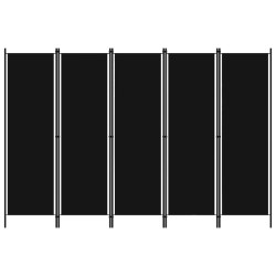 5-tlg. Raumteiler Schwarz 250x180 cm