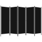 5-tlg. Raumteiler Schwarz 250x180 cm 5-tlg. Raumteiler Schwarz 250x180 cm