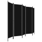 5-tlg. Raumteiler Schwarz 250x180 cm 5-tlg. Raumteiler Schwarz 250x180 cm