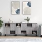 Sideboards 3 Stk. Grau Sonoma Holzwerkstoff Sideboards 3 Stk. Grau Sonoma Holzwerkstoff