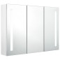 LED-Spiegelschrank fürs Bad 89x14x62 cm Glänzend Weiß