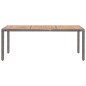 Gartentisch Grau 190x90x75 cm Poly Rattan und Akazie Massivholz Gartentisch Grau 190x90x75 cm Poly Rattan und Akazie Massivholz