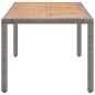 Gartentisch Grau 190x90x75 cm Poly Rattan und Akazie Massivholz Gartentisch Grau 190x90x75 cm Poly Rattan und Akazie Massivholz