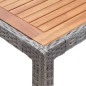 Gartentisch Grau 190x90x75 cm Poly Rattan und Akazie Massivholz Gartentisch Grau 190x90x75 cm Poly Rattan und Akazie Massivholz