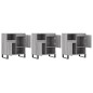 Sideboards 3 Stk. Grau Sonoma Holzwerkstoff Sideboards 3 Stk. Grau Sonoma Holzwerkstoff