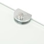 Eckregal mit verchromten Halterungen Glas Transparent 25 x 25 cm Eckregal mit verchromten Halterungen Glas Transparent 25 x 25 cm