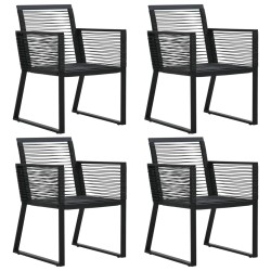 Gartenstühle 4 Stk. Seil Rattan Schwarz