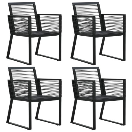 Gartenstühle 4 Stk. Seil Rattan Schwarz
