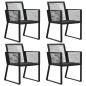 Gartenstühle 4 Stk. Seil Rattan Schwarz Gartenstühle 4 Stk. Seil Rattan Schwarz