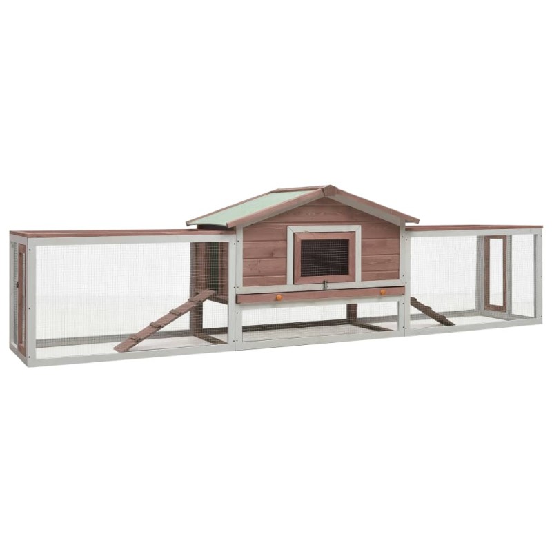 Kaninchenstall Mokka 310x70x87 cm Kiefer & Tanne Massivholz Kaninchenstall Mokka 310x70x87 cm Kiefer & Tanne Massivholz