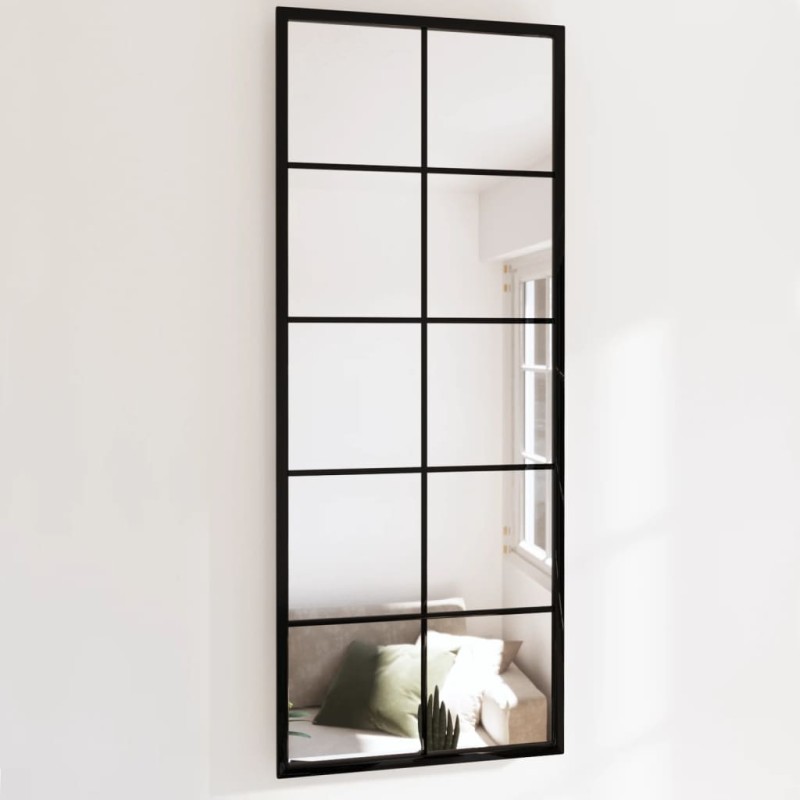Wandspiegel Schwarz 100x40 cm Metall Wandspiegel Schwarz 100x40 cm Metall