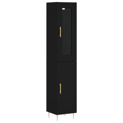 Highboard Schwarz 34,5x34x180 cm Holzwerkstoff