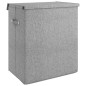vidaXL Faltbarer Wäschekorb Grau 51x34,5x59 cm Leinenimitat Stoff vidaXL Faltbarer Wäschekorb Grau 51x34,5x59 cm Leinenimitat Stoff
