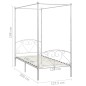 Himmelbett-Gestell Weiß Metall 120 x 200 cm Himmelbett-Gestell Weiß Metall 120 x 200 cm