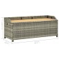 Gartenbank mit Stauraum 120 cm Poly Rattan Grau Gartenbank mit Stauraum 120 cm Poly Rattan Grau