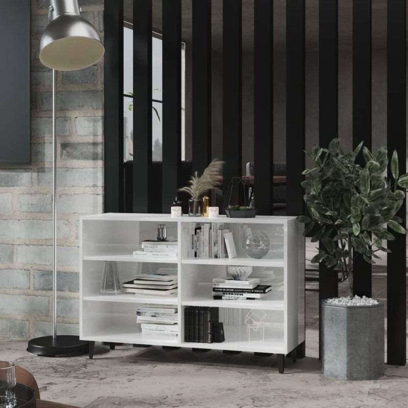 Sideboard Hochglanz-Weiß 103,5x35x70 cm Holzwerkstoff Sideboard Hochglanz-Weiß 103,5x35x70 cm Holzwerkstoff