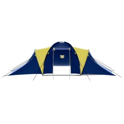 Campingzelt 9 Personen Stoff Blau/Gelb