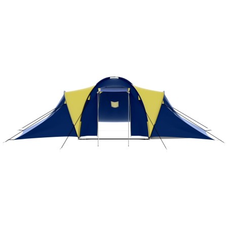 Campingzelt 9 Personen Stoff Blau/Gelb