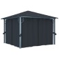 Pavillon mit Vorhängen 300×300 cm Anthrazit Aluminium Pavillon mit Vorhängen 300×300 cm Anthrazit Aluminium