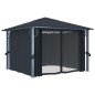 Pavillon mit Vorhängen 300×300 cm Anthrazit Aluminium Pavillon mit Vorhängen 300×300 cm Anthrazit Aluminium
