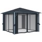 Pavillon mit Vorhängen 300×300 cm Anthrazit Aluminium Pavillon mit Vorhängen 300×300 cm Anthrazit Aluminium