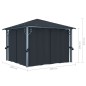 Pavillon mit Vorhängen 300×300 cm Anthrazit Aluminium Pavillon mit Vorhängen 300×300 cm Anthrazit Aluminium