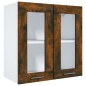 Hängeschrank Glas Räuchereiche 60x31x60 cm Holzwerkstoff Hängeschrank Glas Räuchereiche 60x31x60 cm Holzwerkstoff