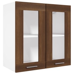 Hängeschrank Glas Braun Eichen-Optik 60x31x60 cm Holzwerkstoff